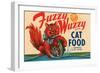 Fuzzy Wuzzy Brand Cat Food-null-Framed Premium Giclee Print