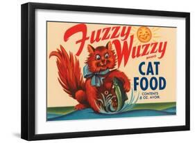 Fuzzy Wuzzy Brand Cat Food-null-Framed Art Print