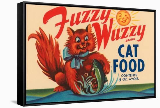 Fuzzy Wuzzy Brand Cat Food-null-Framed Stretched Canvas