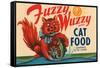 Fuzzy Wuzzy Brand Cat Food-null-Framed Stretched Canvas