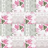 Floral Seamless Pattern with Flowers Texture Gzhel on White-Fuzzyfox-Art Print