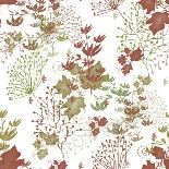 Seamless Red Floral Pattern on White-Fuzzyfox-Art Print