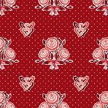 Red Roses with Horizontal Zig Zag-Fuzzyfox-Art Print