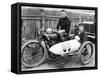 FW Dixon on a Harley-Davidson, with a Passenger in the Sidecar, 1921-null-Framed Stretched Canvas