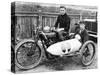 FW Dixon on a Harley-Davidson, with a Passenger in the Sidecar, 1921-null-Stretched Canvas