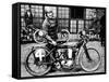 Fw Dixon with a Harley-Davidson, 1923-null-Framed Stretched Canvas