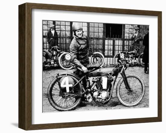 Fw Dixon with a Harley-Davidson, 1923-null-Framed Photographic Print