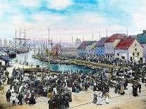 The Fish Market In Bergen, CA 1915-Fylkesarkivet i Sogn og Fjordane-Mounted Art Print