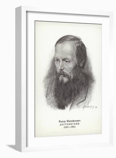 Fyodor Dostoyevsky, Russian Novelist-Vasili Grigorevich Perov-Framed Giclee Print