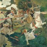 A Battle. a Scene from Russian History, 1900-1910-Fyodor Vladimirovich Shavrin-Framed Stretched Canvas