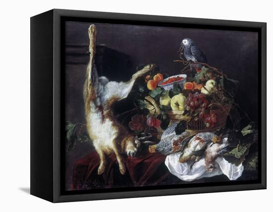 Fyt: Still Life with Parrot-Jan Fyt-Framed Stretched Canvas