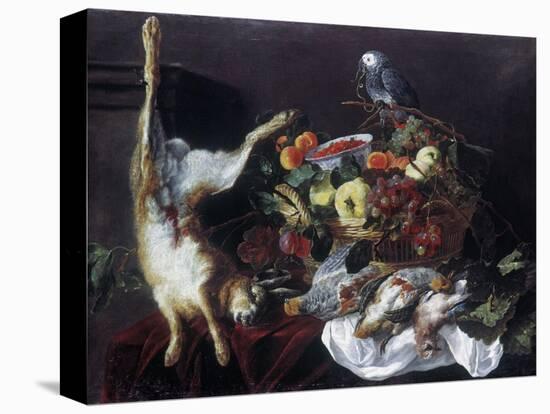 Fyt: Still Life with Parrot-Jan Fyt-Stretched Canvas