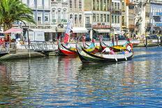 Gondola-Like Moliceiros Boats Anchored Along the Central Channel, Aveiro, Beira, Portugal, Europe-G and M Therin-Weise-Photographic Print