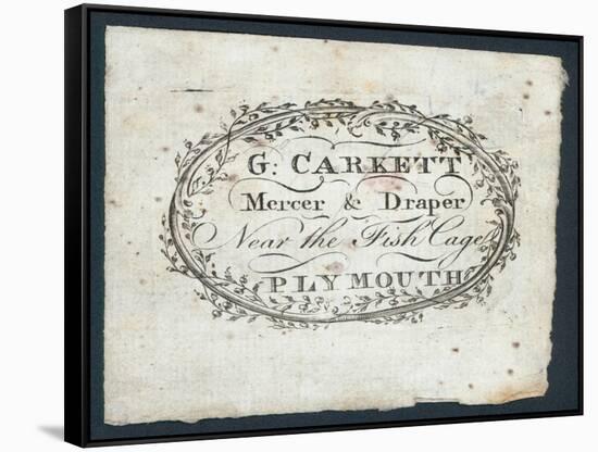 G Carkett, Mercer and Draper, Trade Card-null-Framed Stretched Canvas