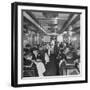 G.I. Personnel and Their Wives Eating in Dining Car While Civilians Will Have to Wait Until Later-Sam Shere-Framed Photographic Print