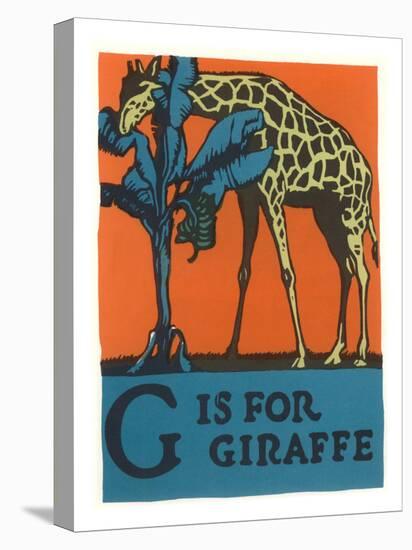 G is for Giraffe-null-Stretched Canvas