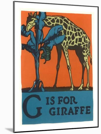 G is for Giraffe-null-Mounted Art Print