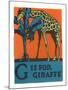 G is for Giraffe-null-Mounted Art Print