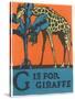 G is for Giraffe-null-Stretched Canvas