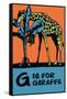 G is for Giraffe-Charles Buckles Falls-Framed Stretched Canvas