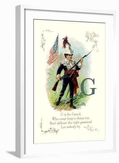 G is for Guard-null-Framed Art Print