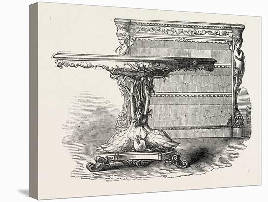 G.J. Morant, Table and Bookcase, 1851-null-Stretched Canvas