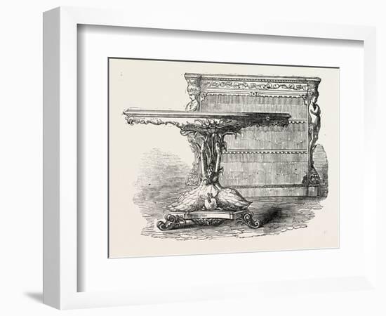 G.J. Morant, Table and Bookcase, 1851-null-Framed Giclee Print