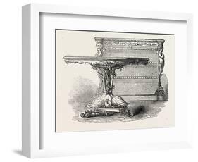 G.J. Morant, Table and Bookcase, 1851-null-Framed Giclee Print