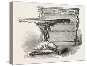 G.J. Morant, Table and Bookcase, 1851-null-Stretched Canvas