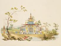 Design for a Chinese Temple, C.1810 (Pen and Ink and W/C on Paper)-G. Landi-Stretched Canvas