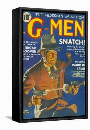 G-Men, FBI Detectives Pulp Fiction Magazine, USA, 1935-null-Framed Stretched Canvas