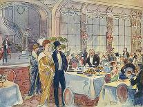 Social, Paris Diners 1913-G Riom-Framed Art Print