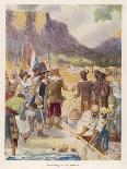 Jan Van Riebeeck Lands in Table Bay Where He Founds Cape Town-G.s. Smithard-Mounted Art Print