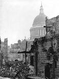 St. Paul's Cathedral and Bombed Buildings-G. Wren Howard-Mounted Photographic Print