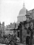 St. Paul's Cathedral and Bombed Buildings-G. Wren Howard-Framed Photographic Print