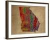 GA Colorful Counties-Red Atlas Designs-Framed Giclee Print