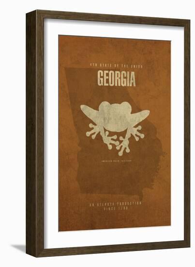 GA State Minimalist Posters-Red Atlas Designs-Framed Giclee Print