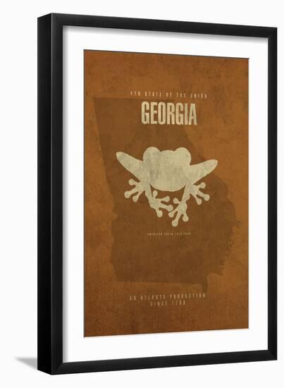 GA State Minimalist Posters-Red Atlas Designs-Framed Giclee Print