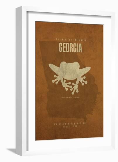 GA State Minimalist Posters-Red Atlas Designs-Framed Giclee Print