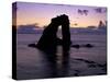 Gaada Stack Natural Arch, 45 M High, at Sunset, Foula, Shetland Islands, Scotland, United Kingdom-Patrick Dieudonne-Stretched Canvas