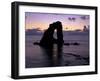 Gaada Stack Natural Arch, 45 M High, at Sunset, Foula, Shetland Islands, Scotland, United Kingdom-Patrick Dieudonne-Framed Photographic Print