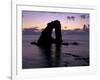 Gaada Stack Natural Arch, 45 M High, at Sunset, Foula, Shetland Islands, Scotland, United Kingdom-Patrick Dieudonne-Framed Photographic Print