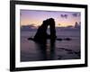 Gaada Stack Natural Arch, 45 M High, at Sunset, Foula, Shetland Islands, Scotland, United Kingdom-Patrick Dieudonne-Framed Photographic Print