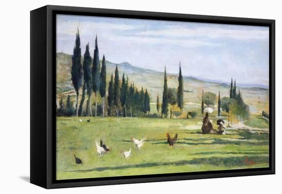 Gabbro Landscape-Silvestro Lega-Framed Stretched Canvas