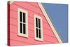 Gable Roof with White Windows on Wooden House-leisuretime70-Stretched Canvas