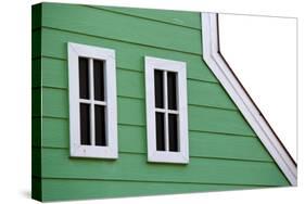 Gable Roof with White Windows on Wooden House-leisuretime70-Stretched Canvas