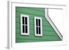 Gable Roof with White Windows on Wooden House-leisuretime70-Framed Photographic Print