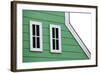 Gable Roof with White Windows on Wooden House-leisuretime70-Framed Photographic Print