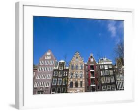 Gabled Houses on the Leidsegracht Canal, Amsterdam, Netherlands, Europe-Amanda Hall-Framed Photographic Print