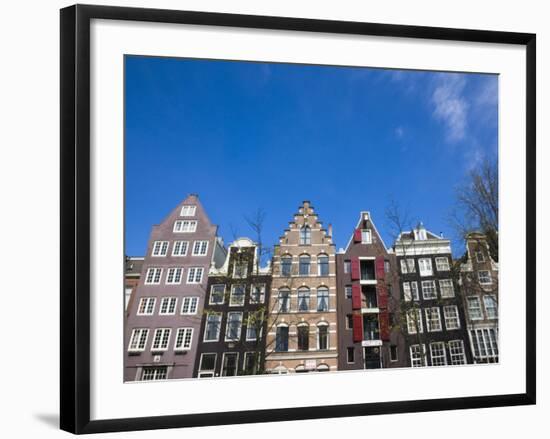 Gabled Houses on the Leidsegracht Canal, Amsterdam, Netherlands, Europe-Amanda Hall-Framed Photographic Print